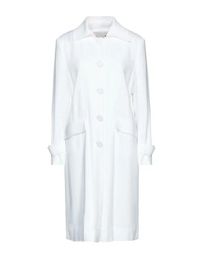 Shop L'autre Chose L' Autre Chose Woman Overcoat & Trench Coat White Size 10 Acetate, Viscose