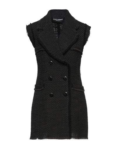 Shop Dolce & Gabbana Woman Coat Dark Brown Size 6 Virgin Wool, Acrylic, Polyester