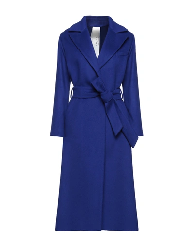 Shop Annie P . Woman Coat Bright Blue Size 10 Virgin Wool, Cashmere