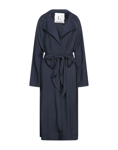 Shop L'autre Chose L' Autre Chose Woman Overcoat & Trench Coat Midnight Blue Size 4 Acetate, Viscose