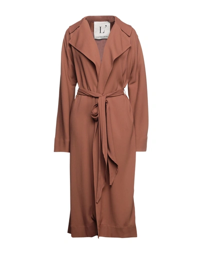 Shop L'autre Chose L' Autre Chose Woman Overcoat & Trench Coat Brown Size 6 Acetate, Viscose