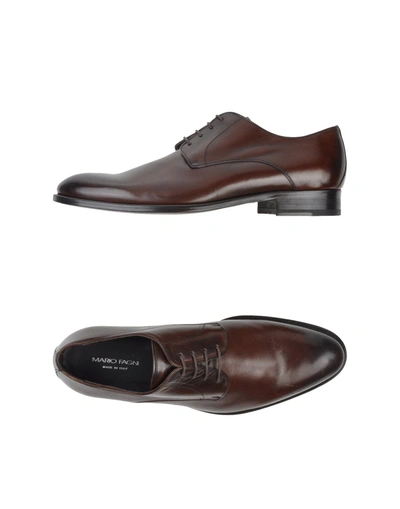 Shop Mario Fagni Lace-up Shoes In Cocoa
