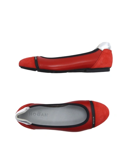 Shop Hogan Ballet Flats In Red