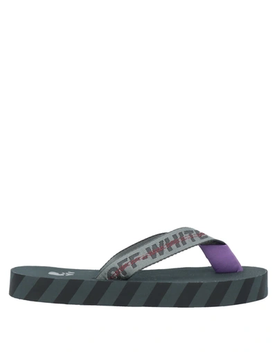 Shop Off-white &trade; Toe Strap Sandals In Steel Grey