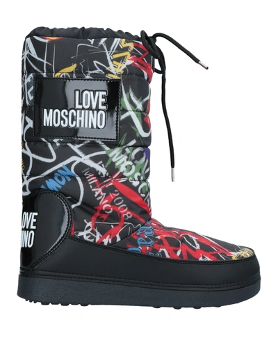 Shop Moschino Woman Boot Black Size 5 Textile Fibers
