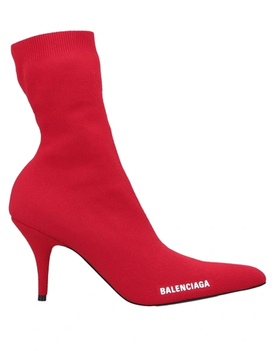 Shop Balenciaga Ankle Boots In Red