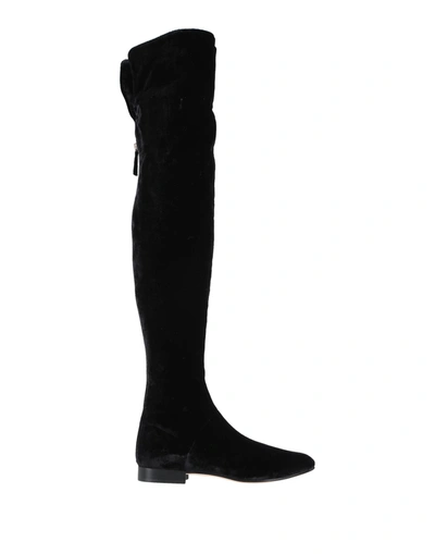 Alberta Ferretti Thigh High Over-the-knee Boots In Black