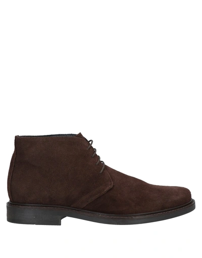 Shop Bruno Verri Man Ankle Boots Dark Brown Size 9 Soft Leather