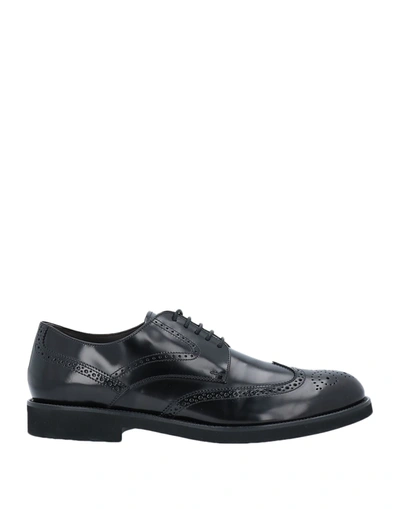 Shop Tod's Man Lace-up Shoes Black Size 6 Soft Leather
