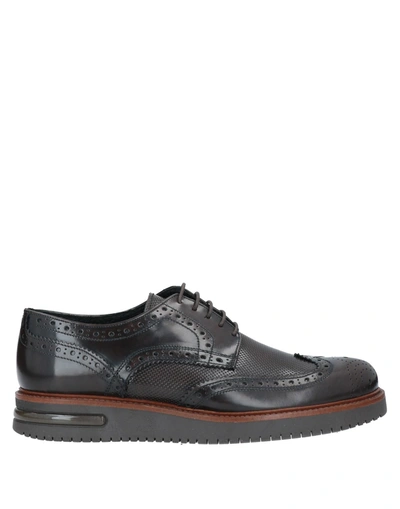 Shop Bruno Verri Man Lace-up Shoes Dark Brown Size 8 Soft Leather