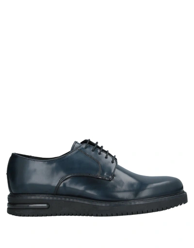 Shop Bruno Verri Man Lace-up Shoes Midnight Blue Size 7 Soft Leather