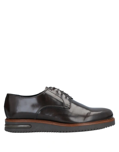 Shop Bruno Verri Man Lace-up Shoes Dark Brown Size 9 Soft Leather