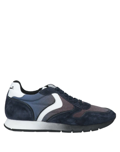 Shop Voile Blanche Woman Sneakers Midnight Blue Size 7 Soft Leather, Textile Fibers In Dark Blue