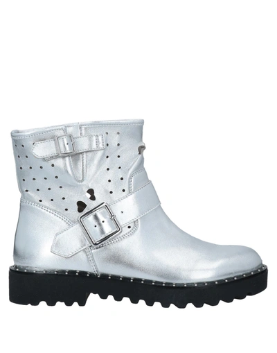 Shop My Twin Twinset Woman Ankle Boots Silver Size 8 Soft Leather