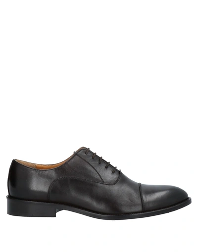 Shop Marc Edelson Lace-up Shoes In Dark Brown