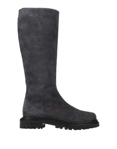Shop Aquazzura Woman Boot Lead Size 7.5 Soft Leather In Grey