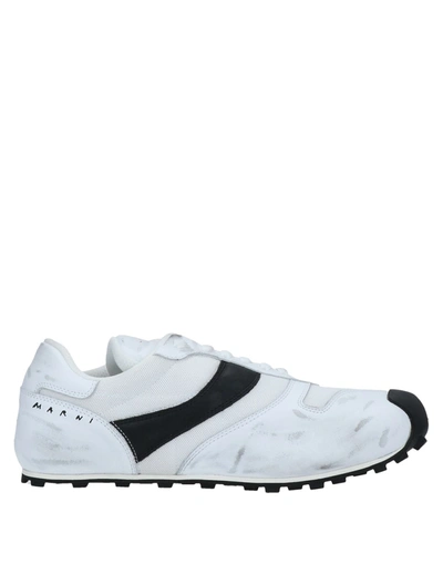Shop Marni Man Sneakers White Size 12 Soft Leather, Textile Fibers