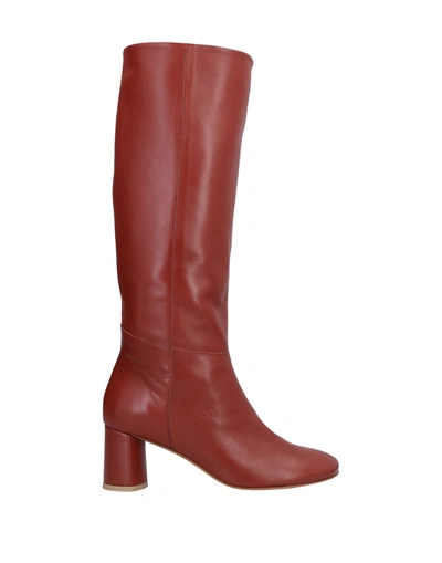 Shop Loq Knee Boots In Brown