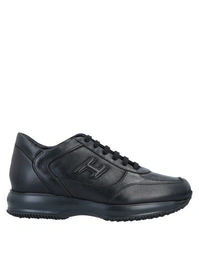 Shop Hogan Man Sneakers Black Size 7.5 Soft Leather