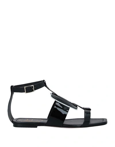 Shop Roger Vivier Woman Sandals Black Size 5 Soft Leather