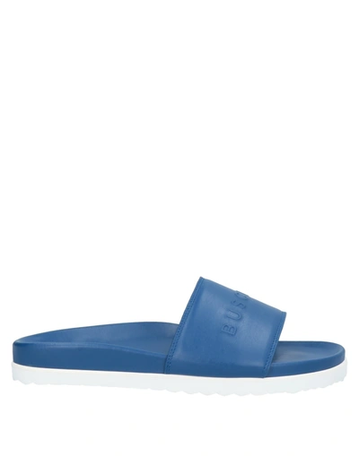 Shop Buscemi Man Sandals Blue Size 9 Soft Leather
