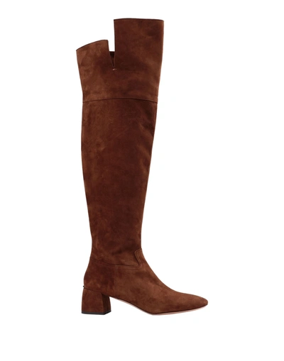 Shop A.bocca A. Bocca Camoscio Muschio Woman Knee Boots Brown Size 6 Soft Leather