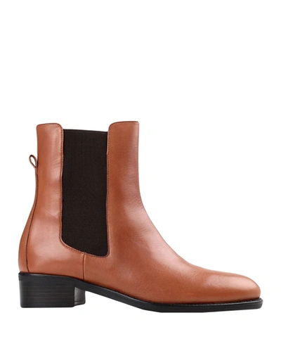 Shop Bruno Premi Woman Ankle Boots Tan Size 6 Bovine Leather, Textile Fibers In Brown
