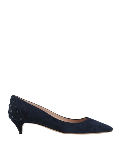 Shop Tod's Woman Pumps Midnight Blue Size 4.5 Soft Leather