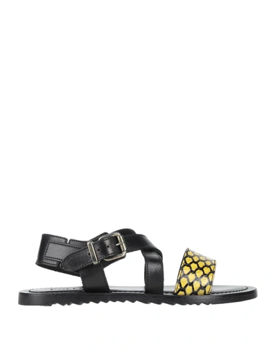 Shop Pollini Sandals In Yellow