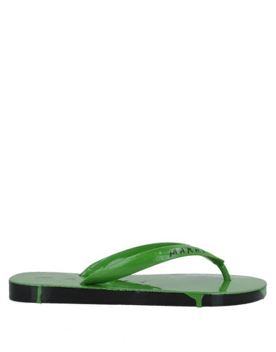 Shop Marni Woman Thong Sandal Green Size 4 Rubber