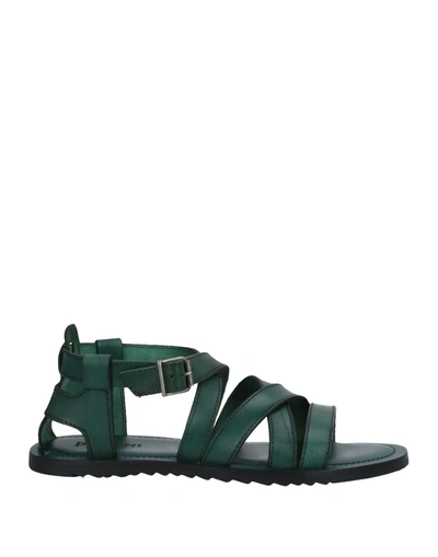 Shop Pollini Sandals In Dark Green