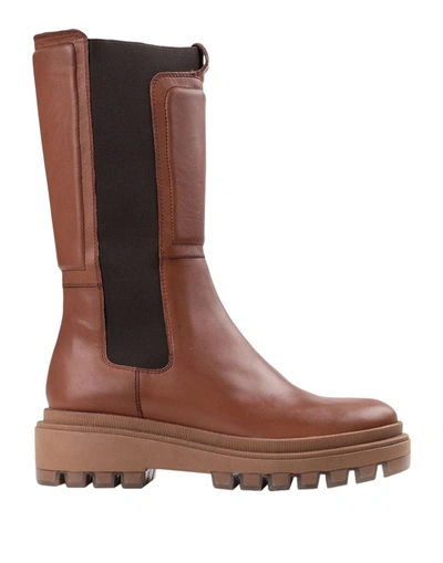 Shop Bruno Premi Woman Boot Brown Size 9 Bovine Leather, Textile Fibers