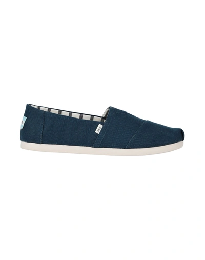 Shop Toms Man Loafers Blue Size 8.5 Jute, Cotton