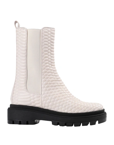 Shop Bruno Premi Woman Ankle Boots Ivory Size 9 Sheepskin, Textile Fibers In White
