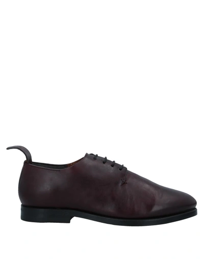 Shop Measponte Lace-up Shoes In Maroon