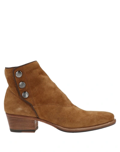 Shop Alberto Fasciani Woman Ankle Boots Camel Size 6 Soft Leather In Beige