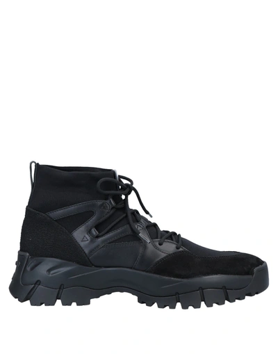 Shop Tod's Man Sneakers Black Size 7.5 Textile Fibers, Soft Leather