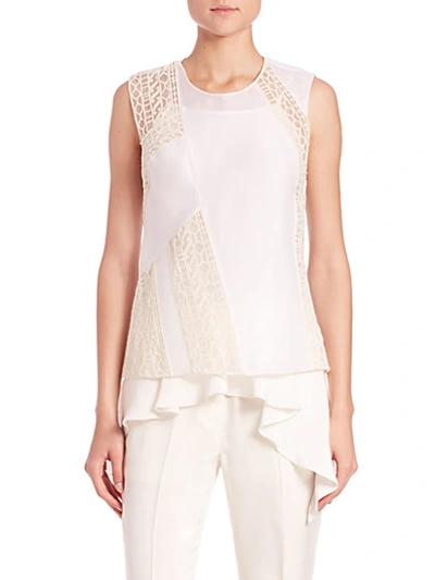 Shop 3.1 Phillip Lim / フィリップ リム Paneled Crossback Two-piece Silk Tank Top In Cream