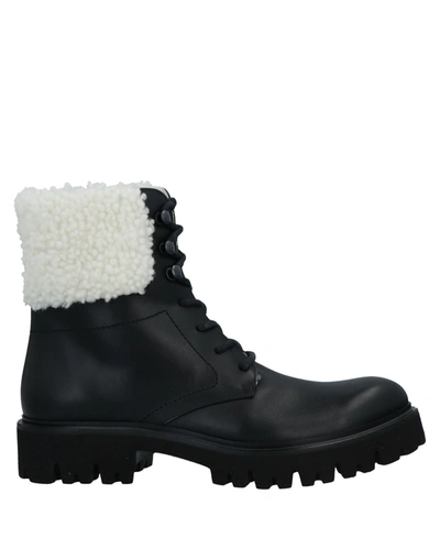 Shop La Corte Della Pelle By Franco Ballin Woman Ankle Boots Black Size 10 Soft Leather, Shearling