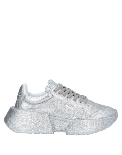Shop Mm6 Maison Margiela Woman Sneakers Silver Size 7 Textile Fibers