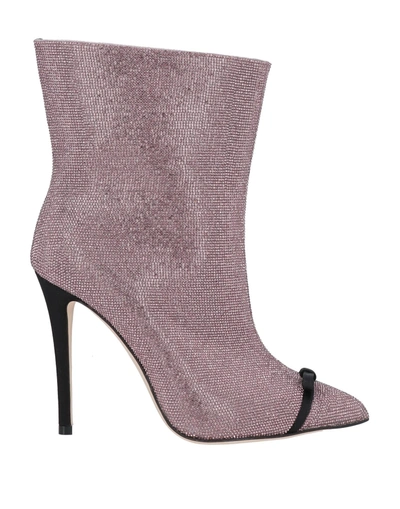 Shop Marco De Vincenzo Woman Ankle Boots Light Pink Size 7 Textile Fibers