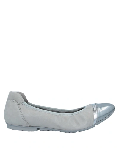 Shop Hogan Woman Ballet Flats Grey Size 5 Soft Leather