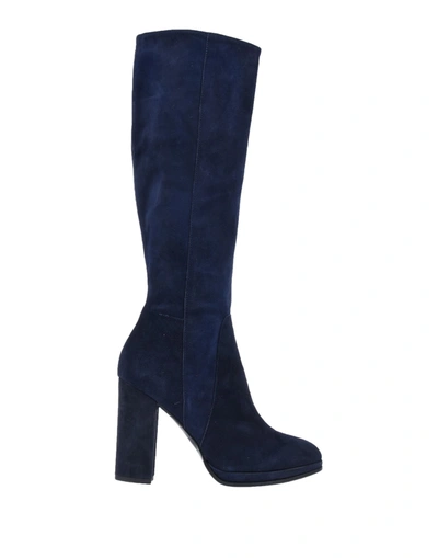 Shop Loretta Pettinari Knee Boots In Dark Blue