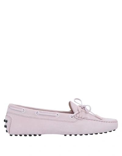 Shop Tod's Woman Loafers Light Pink Size 7 Soft Leather