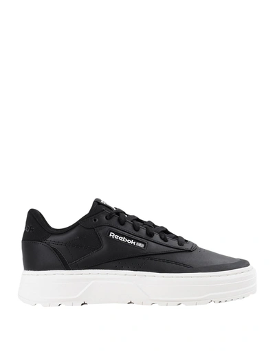 Shop Reebok Club C Double Geo Woman Sneakers Black Size 8 Soft Leather, Synthetic Fibers