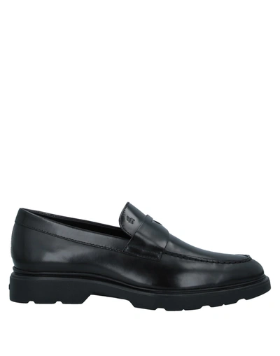 Shop Hogan Man Loafers Black Size 10.5 Soft Leather