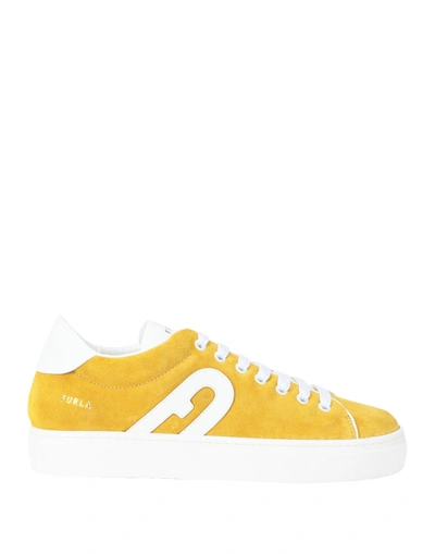 Shop Furla Joy Lace-up Sneaker T. 2 Woman Sneakers Yellow Size 11 Calfskin