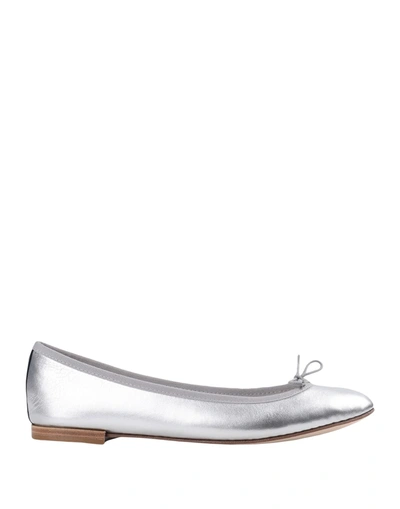 Shop Repetto Woman Ballet Flats Silver Size 8 Lambskin