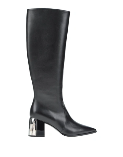 Shop Casadei Woman Boot Black Size 7.5 Calfskin