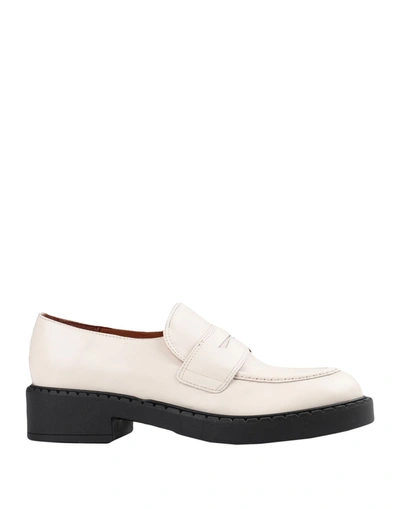 Shop Bianca Di Woman Loafers Ivory Size 8 Calfskin